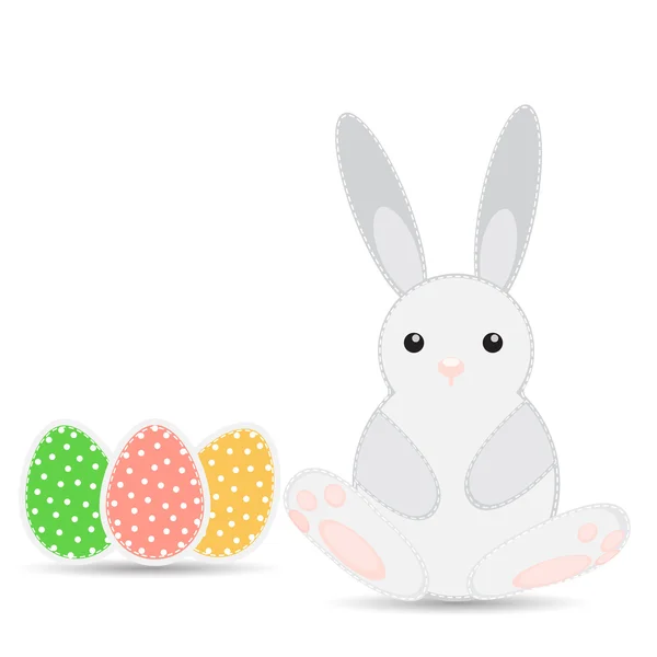 Le lapin de Pâques avec des œufs de Pâques — Image vectorielle
