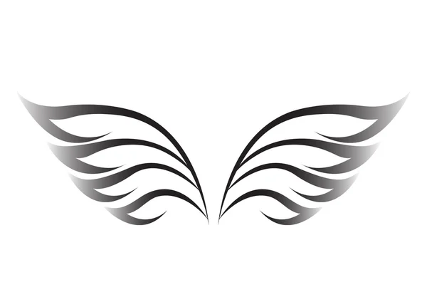 Svarta vingar på vit bakgrund — Stock vektor