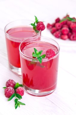 Ahududulu içecek nane ile yenileme