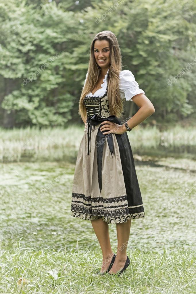black dirndl dress