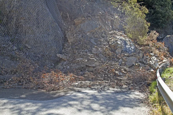 Landslide on a road — Stock Photo, Image