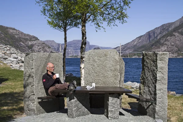 Relaxing at Hogfjorden — Stock Photo, Image