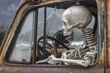 The death travels with the car clipart