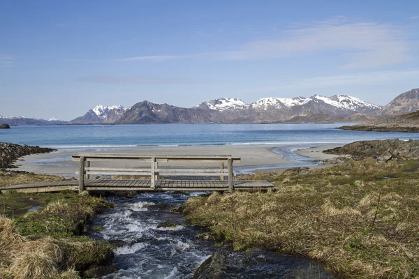 Mountain torrent på sandstranden — Stockfoto