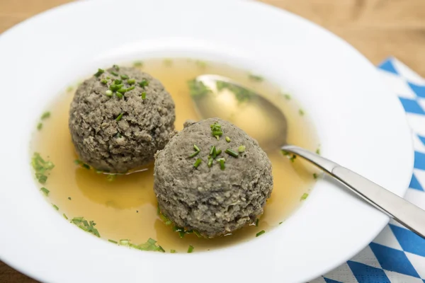 Leberknödelsuppe — Stockfoto