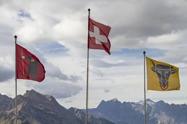 Флаги на перевале Клаузена — стоковое фото
