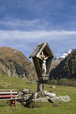 Wooden crucifix in the Valser Valley