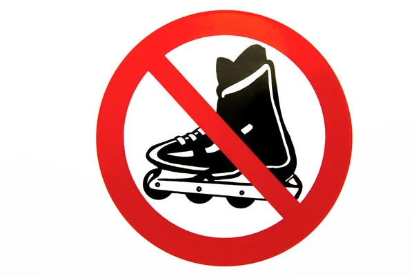 Panneau d'interdiction pour rollers — Photo