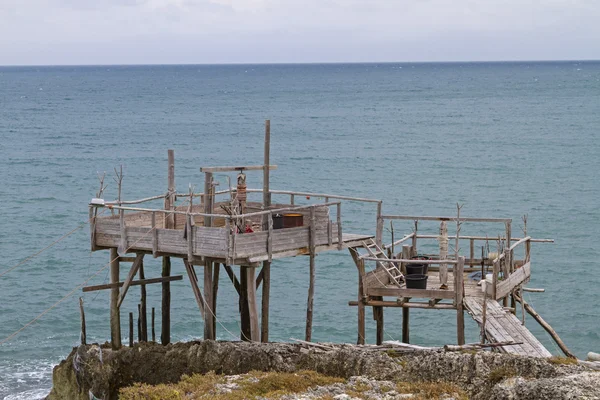 Trabucchi en la costa de Gargano — Foto de Stock