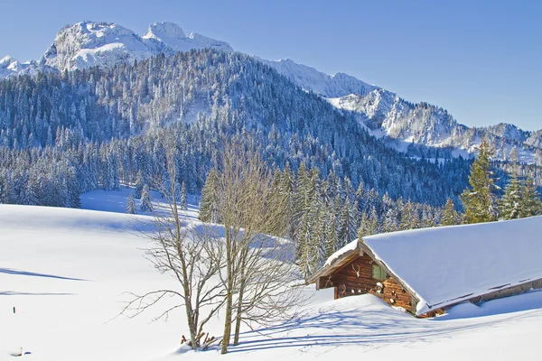 Wasensteiner cottage in winter — Stock Photo, Image