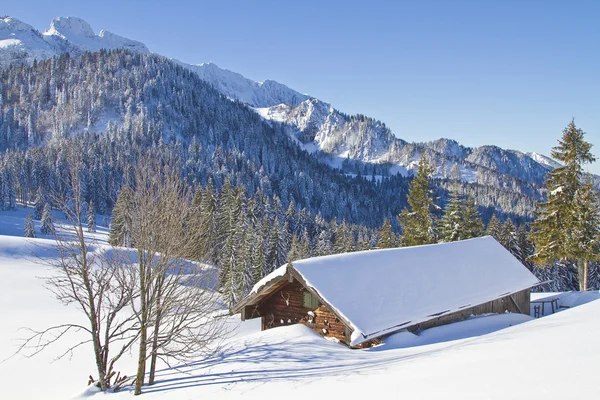 Wasensteiner cottage in winter — Stock Photo, Image