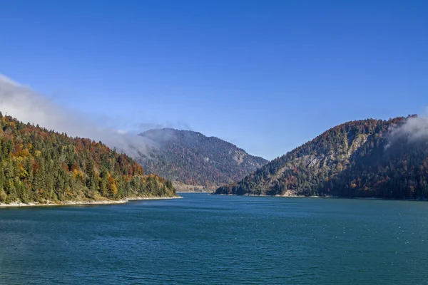 Lake Sylvenstein in autumn — Stock Photo, Image