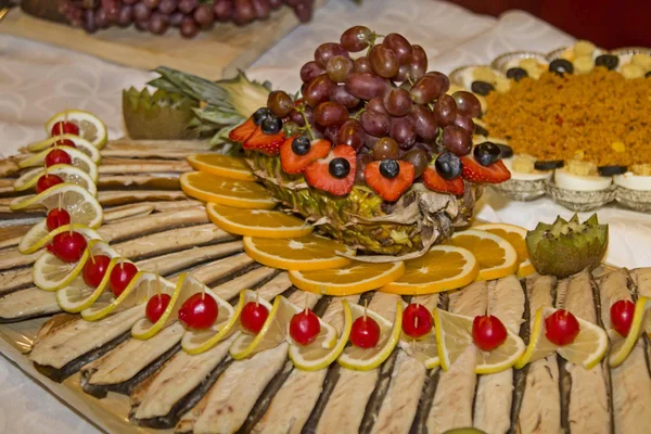 Detalhe de um buffet festivo — Fotografia de Stock