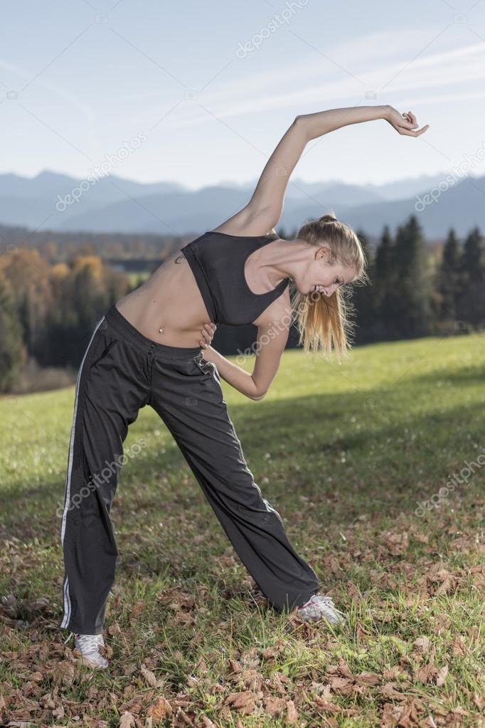 stretching in the nature