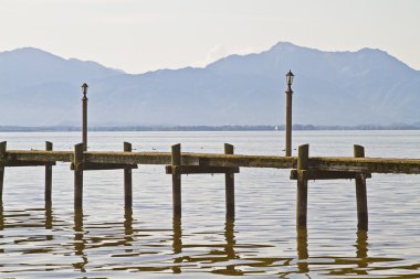 Landing stage in lake Chiemsee clipart