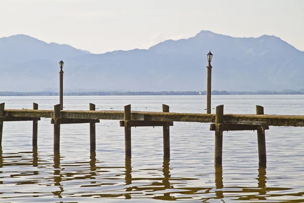 Landing stage in lake Chiemsee — Stock Photo, Image