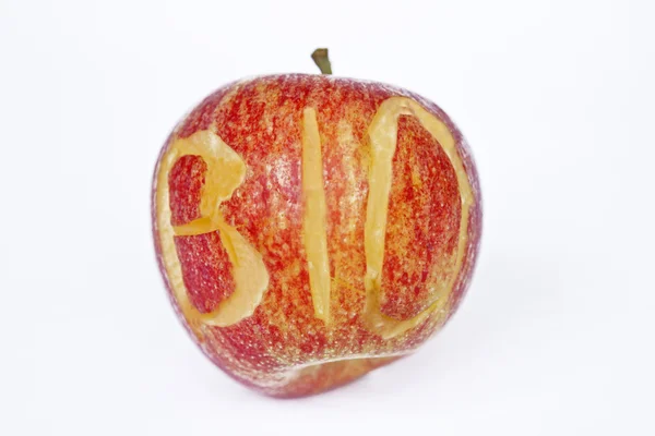 Біологічно червоне яблуко — стокове фото