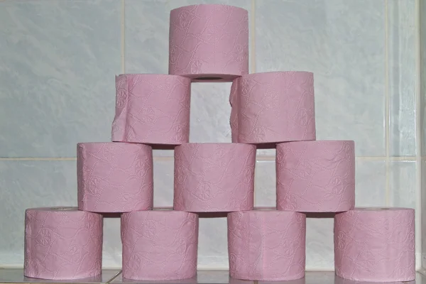 Pink toilet pape — Stock Photo, Image