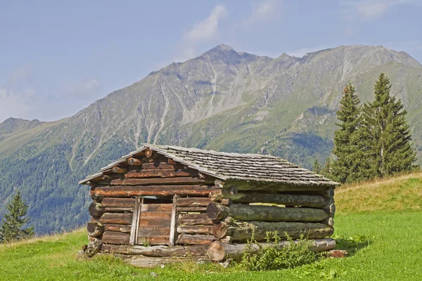 Hay hut in Lesach Valley Stock Image