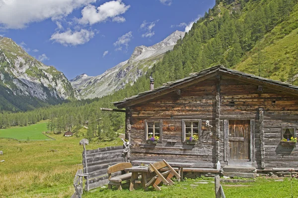 河床上的高山小屋 — 图库照片