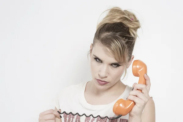 Blondine am Telefon — Stock Photo, Image