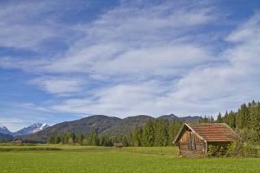 Hay hut landscape clipart