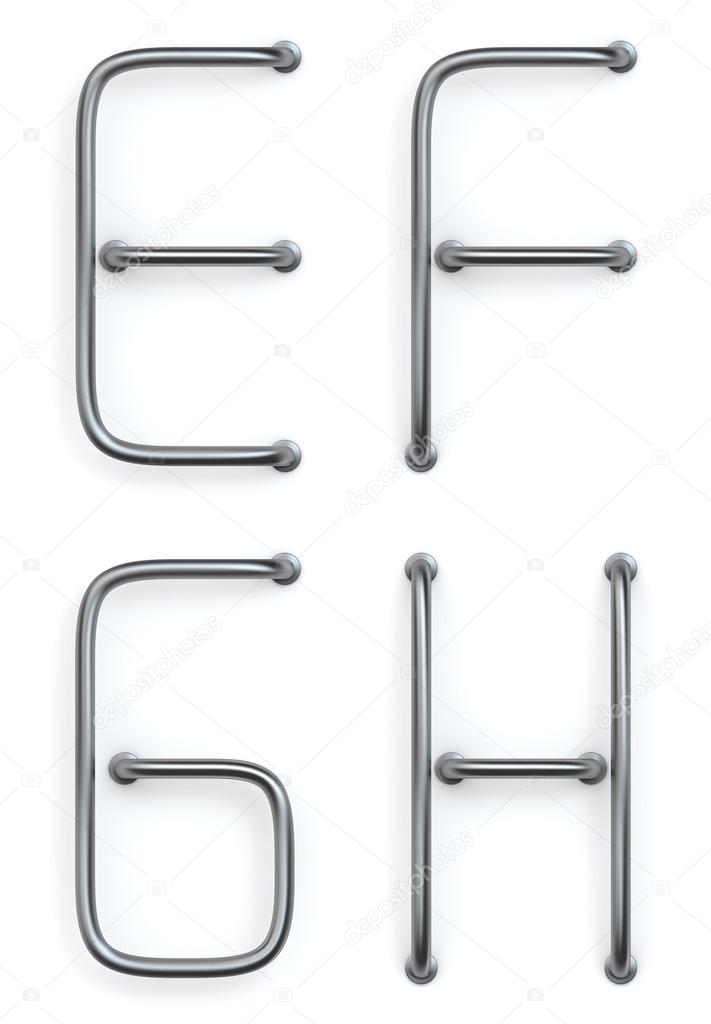 Letters E,F,G,H
