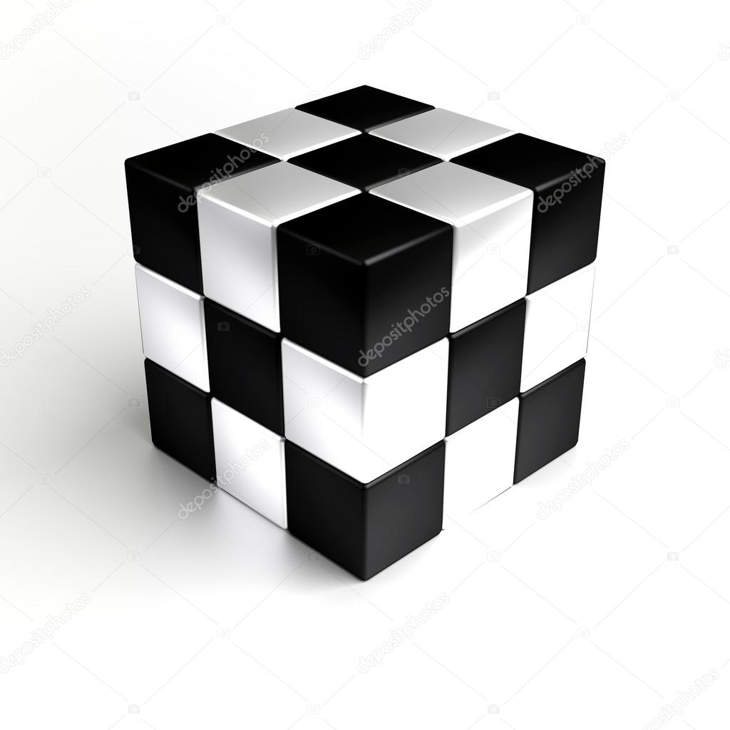 Black and white cube