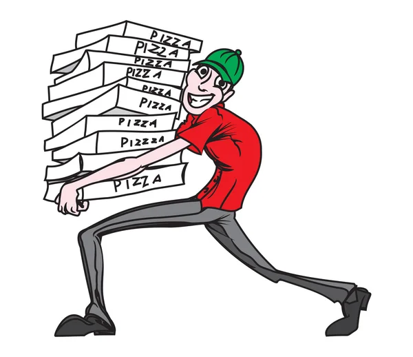 Pizza delivery man — Stock Vector