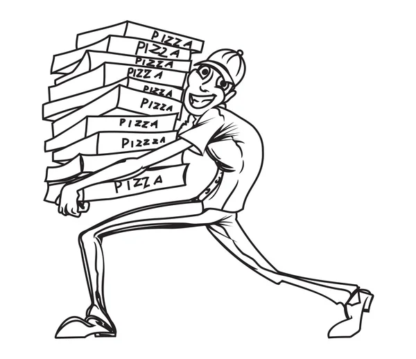 Pizza delivery man — Stock Vector