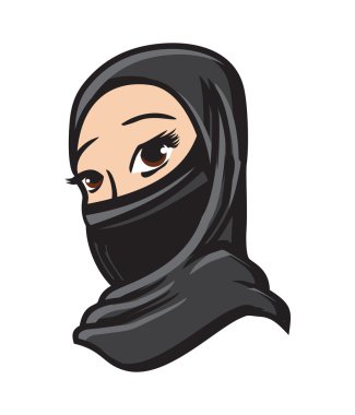 Müslüman kadının vektör çizimler