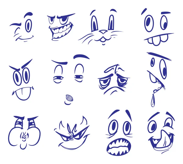 Ilustraciones vectoriales de las expresiones faciales — Vector de stock