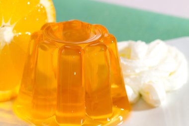 Orange gelatine dessert