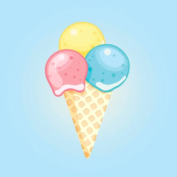 Renkli Icecream külahı çizimi