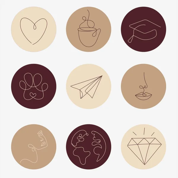 Minimalist instagram vurgulama kapağı simgeleri