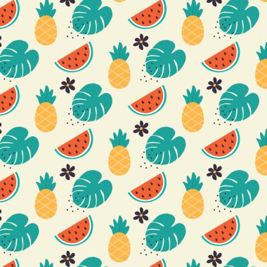 Meyveli tropik yaz şablonu