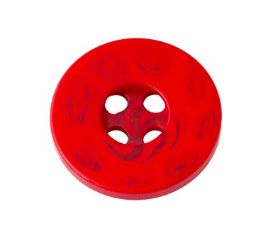 Beyaz arkaplanda kırmızı düğme