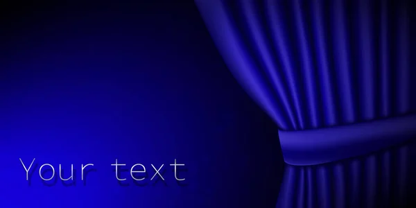 Rideaux Théâtraux Bleu Luxe Place Pour Ton Texto Illustration Vectorielle — Image vectorielle