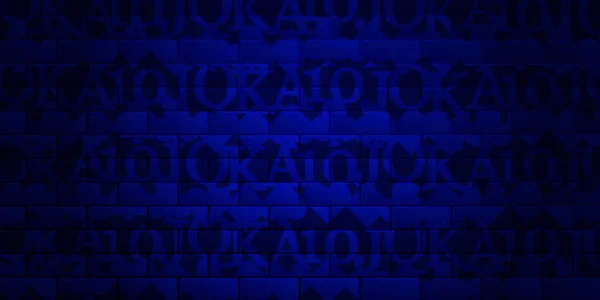 Mur Brique Bleu Foncé Avec Différentes Combinaisons Cartes Jouer Contexte — Image vectorielle