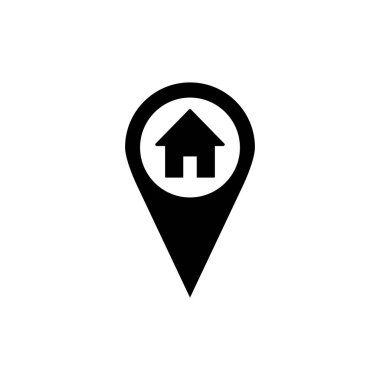 Adres simgesi vektörü. ev konumu simge vektörü