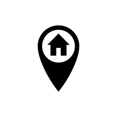 Adres simgesi vektörü. ev konumu simge vektörü