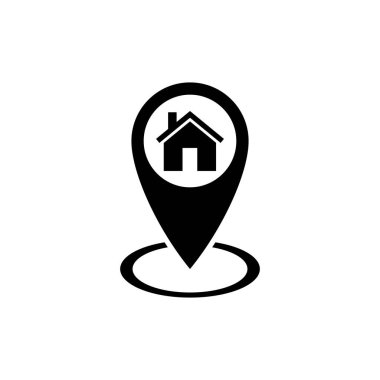 Adres simgesi vektörü. ev konumu simge vektörü