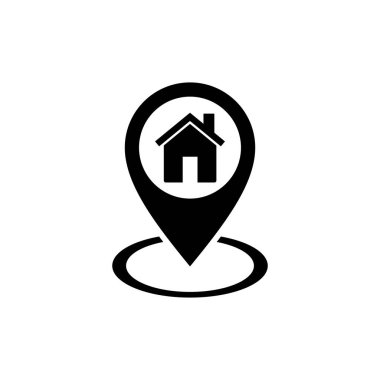 Adres simgesi vektörü. ev konumu simge vektörü