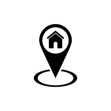 Adres simgesi vektörü. ev konumu simge vektörü