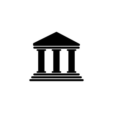 Banka simgesi vektörü. Banka vektör simgesi, müze, üniversite