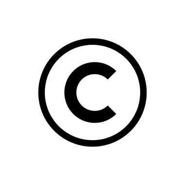 Telif hakkı simgesi vektörü. telif hakkı sembolleri