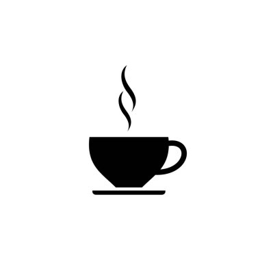 Kahve fincanı ikon vektörü. Bir kahve ikonu vektörünü kap.
