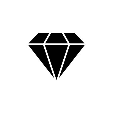 Elmas ikon vektörü. Elmas mücevher vektör simgesi.