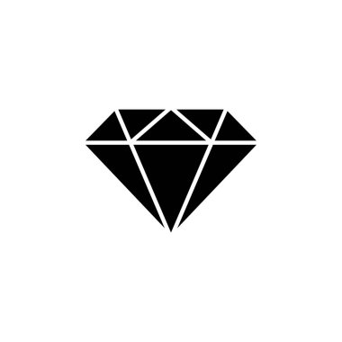 Elmas ikon vektörü. Elmas mücevher vektör simgesi.