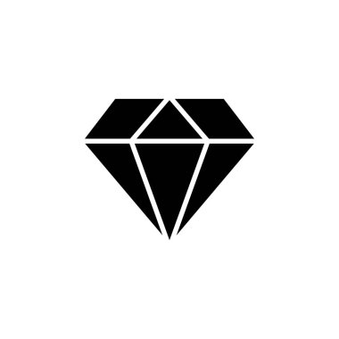 Elmas ikon vektörü. Elmas mücevher vektör simgesi.